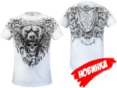  Футболка "Медведь- Череп" белая